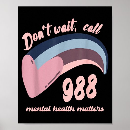 988 Mental Health S Suicide Prevention Awareness  Poster (Voorkant)