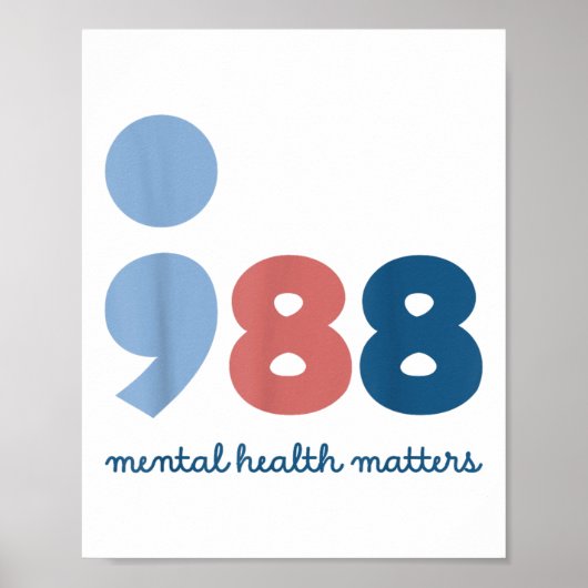988 Mental Health S Suicide Prevention Awareness  Poster (Voorkant)