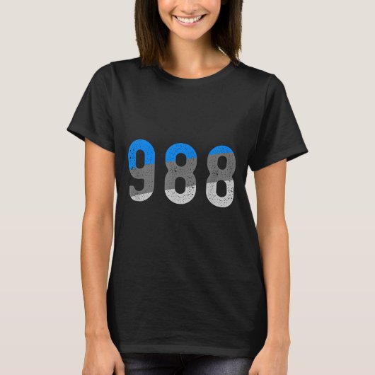 988 preventie hotline gezondheidsbewustzijn t-shirt (Voorkant)