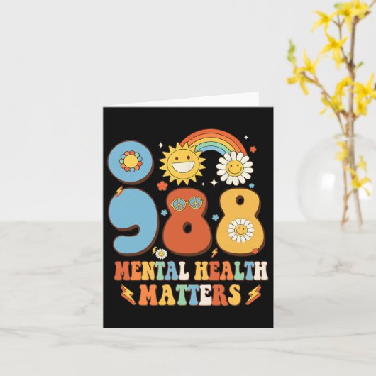 988 Psychische Problemen Zelfmoordpreventie Awar Kaart (Gele Bloem)