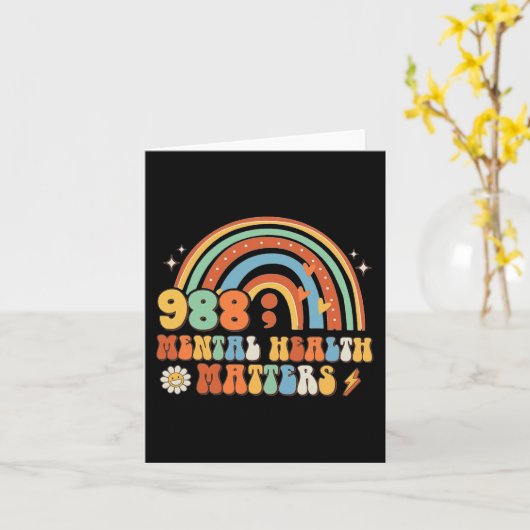 988 Semicolon Geestelijke Gezondheid Aangelegenhed Kaart (Gele Bloem)