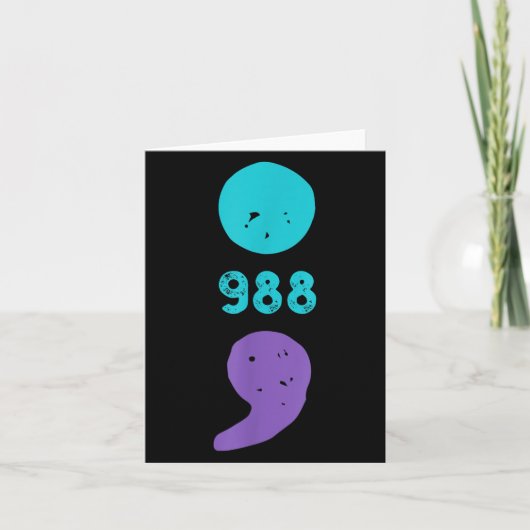 988 Semicolon Geestelijke Gezondheid S Zelfmoordpr Kaart (Voorkant)