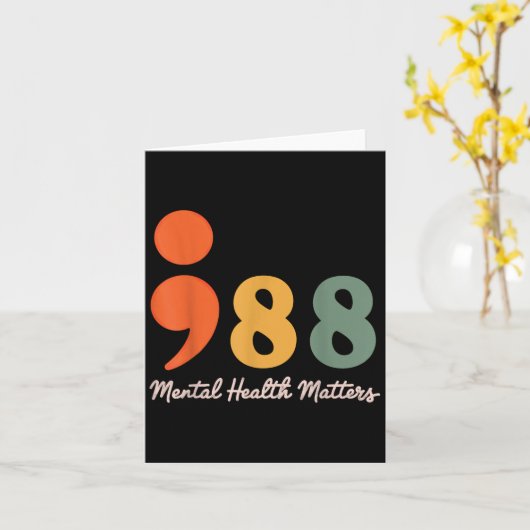 988 Semicolon Geestelijke Gezondheid S Zelfmoordpr Kaart (Gele Bloem)