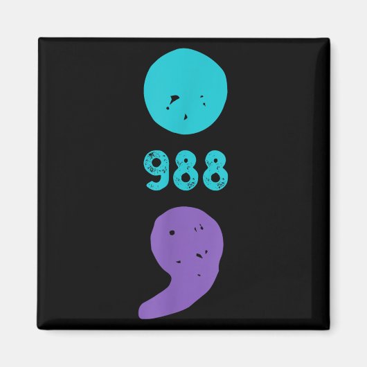 988 Semicolon Geestelijke Gezondheid S Zelfmoordpr Magneet (Voorkant)