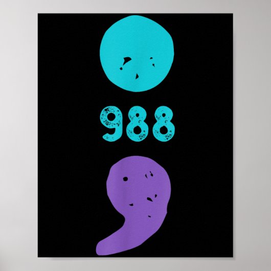 988 Semicolon Geestelijke Gezondheid S Zelfmoordpr Poster (Voorkant)