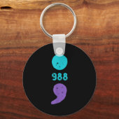 988 Semicolon Geestelijke Gezondheid S Zelfmoordpr Sleutelhanger (Voorkant)