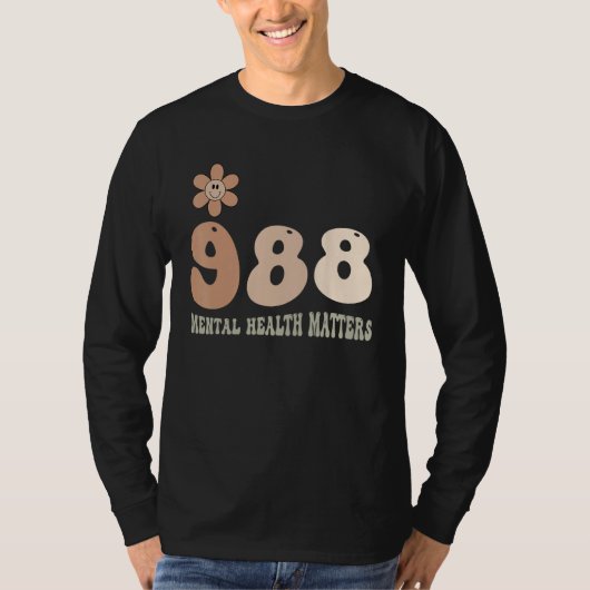 988 Semicolon Mental Health Matters Suicide Preven T-shirt (Voorkant)
