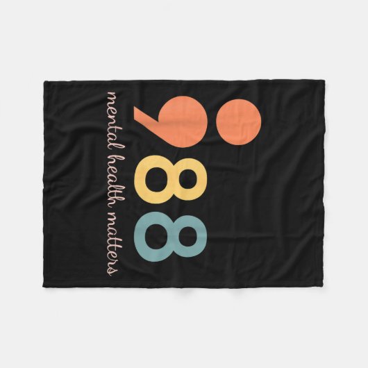 988 Semicolon Mental Health S Suicide Prevention 9 Fleece Deken (Voorkant (Horizontaal))