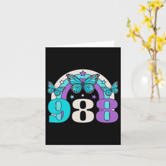 988 Suicide Prevention Awareness Mental Health RET Kaart (Gele Bloem)