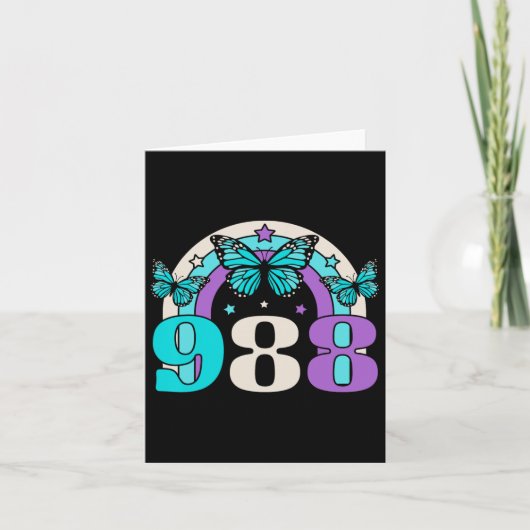 988 Suicide Prevention Awareness Mental Health RET Kaart (Voorkant)