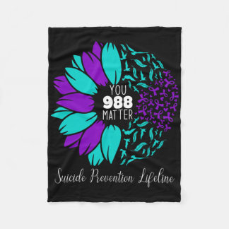 988 Suicide Prevention Awareness Semi-colon You PR Fleece Deken