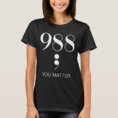 988 Suicide Prevention Awareness  T-shirt (Voorkant)