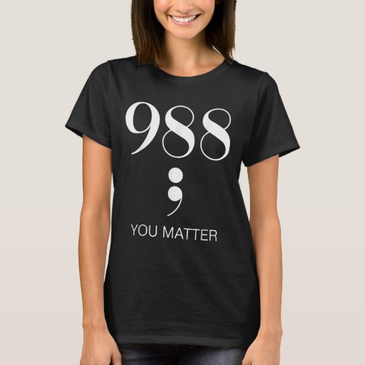 988 Suicide Prevention Awareness  T-shirt (Voorkant)