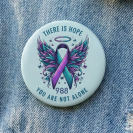 988 Suicide Prevention Hope & Awareness Gear Ronde Button 5,7 Cm