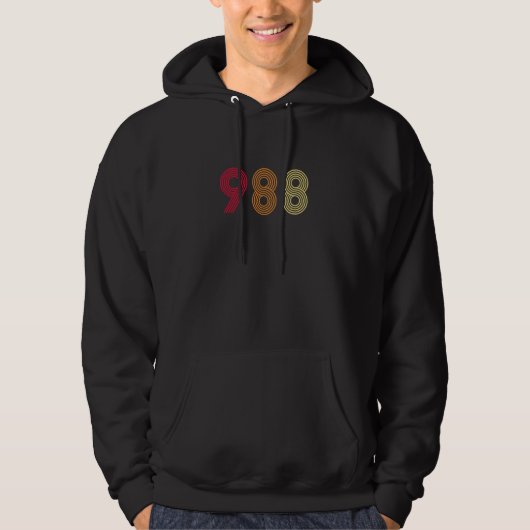 988 suicide prevention hotline health mental aware hoodie (Voorkant)