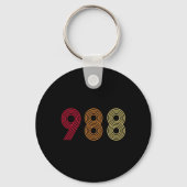 988 Suicide Prevention Hotline Health Mental Aware Sleutelhanger (Voorkant)
