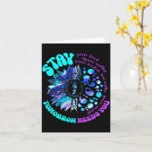 988 Suicide Prevention Stay Tomorrow Needs You Men Kaart (Gele Bloem)