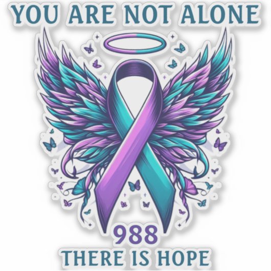988 Suicide Prevention You Matter Ribbon Support  Sticker (Voorkant)