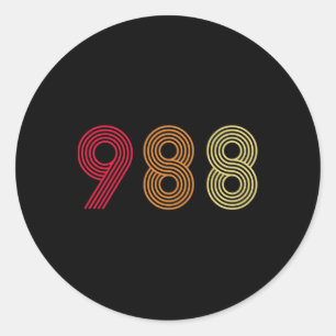 988 T-shirt Zelfmoordpreventie Meldpunt Gezondheid Ronde Sticker