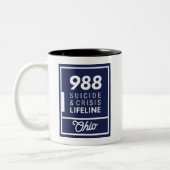 988 Verticale Logo-Mok Tweekleurige Koffiemok (Links)