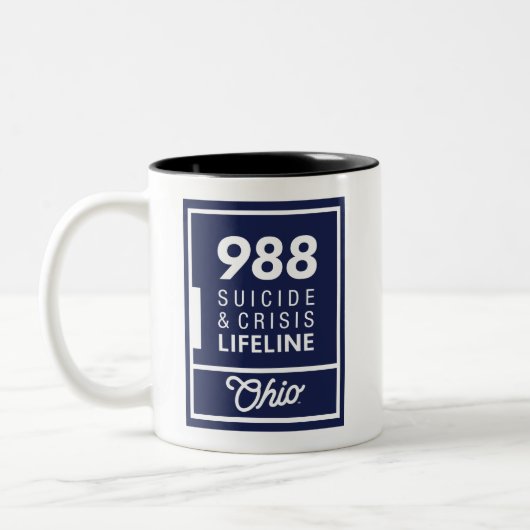 988 Verticale Logo-Mok Tweekleurige Koffiemok (Links)
