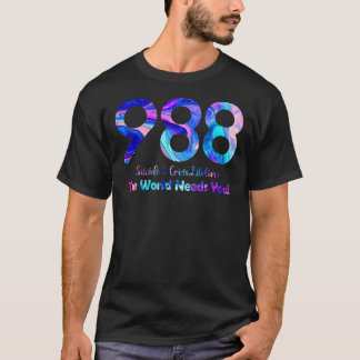 988 Zelfmoord en Crisis Lifeline De wereld heeft j T-shirt