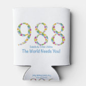 988 Zelfmoord en Crisis Lifeline De wereld heeft u Blikjeskoeler (Achterkant)