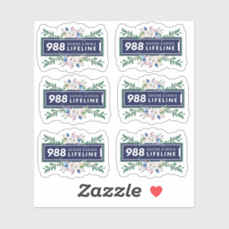 988 Zelfmoord en crisislevenslijn bloemenziekte st Sticker