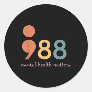 988 Zelfmoord- en Crisislijn De Wereld Heeft Jou N Ronde Sticker