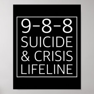 988 - Zelfmoordbewustzijn Crisis Lifeline 988 Poster