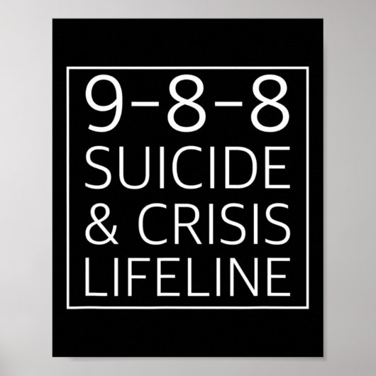 988 - Zelfmoordbewustzijn Crisis Lifeline 988 Poster (Voorkant)