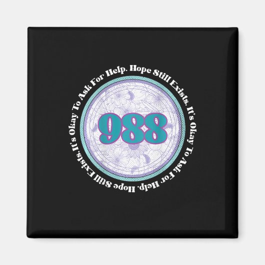 988 Zelfmoordpreventie Het is oké om hulp B te vra Magneet (Voorkant)