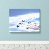 9895 gevechtsvliegtuigen canvas afdruk (Insitu (Houten vloer))