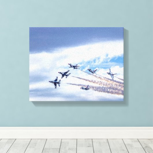 9895 gevechtsvliegtuigen canvas afdruk (Insitu (Houten vloer))