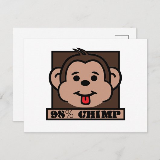 98% chimp, chimpansee briefkaart (Voorkant / Achterkant)