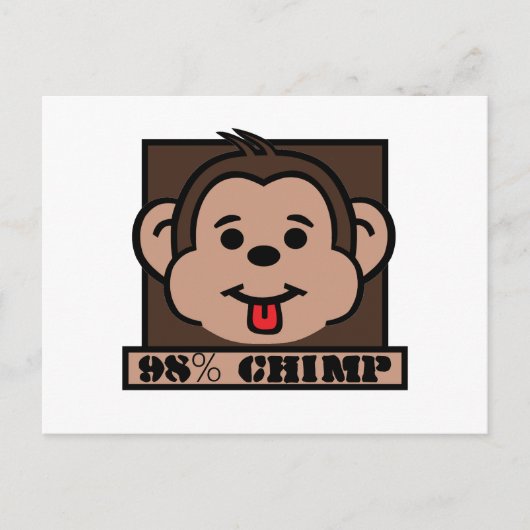 98% chimp, chimpansee briefkaart (Voorkant)
