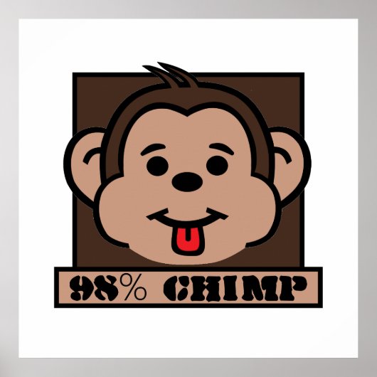 98% chimp, chimpansee poster (Voorkant)