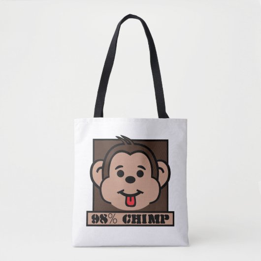98% chimp, chimpansee tote bag (Voorkant)