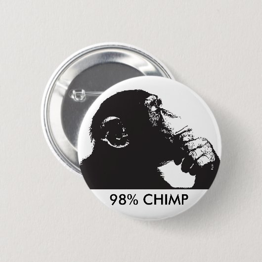 98% CHIMP RONDE BUTTON 5,7 CM (Voorkant /achterkant)