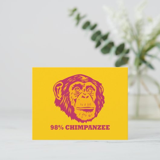 98% chimpansee briefkaart (Staand voorkant)