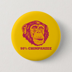 98% chimpansee ronde button 5,7 cm