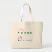 98% Vegan 2% ijskap Grote Tote Bag (Voorkant)