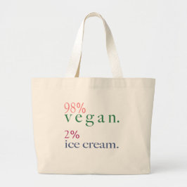 98% Vegan 2% ijskap Grote Tote Bag