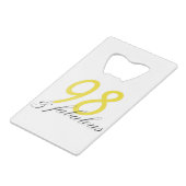 98 & verbluffend creditkaart flessenopener (Voorkant Gekanteld)