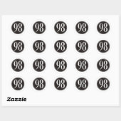 #98 Zwarte cirkel Ronde Sticker (Vel)