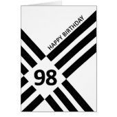 98e diagonaal ontwerp zwarte lijn Birthday (Voorkant)