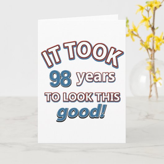 98e jaar oude design kaart (Gele Bloem)