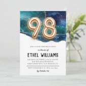 98e uitnodiging van de Birthday Party (Staand voorkant)