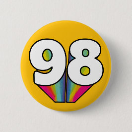 98e verjaardag 98 jaar oud feest ronde button 5,7 cm