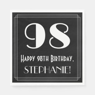 98e verjaardag ~ Art Deco Geïnspireerd als "98",  Servet